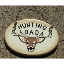 WD1900I - Hunting Dad oval wood sign 