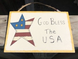WS96 - God Bless America wood sign 
