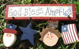 Patriotic Decor A104 - God Bless America Wood Sign