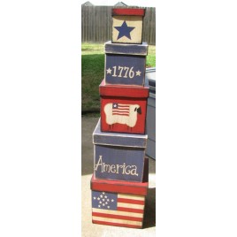 38348A- America 1776 set of 5  nesting boxes 