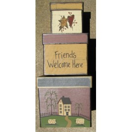 B14FWH-Friends Welcome Here set of 3 nesting boxes 