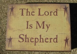 bj-81 The Lord is My Shepherd wood block 