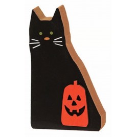 G38023 Chunky Block Cat and Jack wood shelf sitter