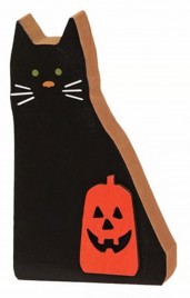 G38023 Chunky Block Cat and Jack wood shelf sitter