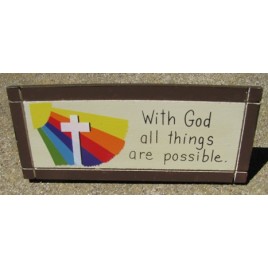 DS-25 With God All Things are Possible wedge wood sign 