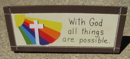 DS-25 With God All Things are Possible wedge wood sign 