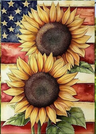 TB2350777 Patriotic Sunflower Garden Flag - Double-Sided, Linen Material TB2350777 Patriotic Sunflower Garden Flag - Double-Sided, Linen Material
