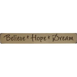 G1211-Believe Hope Dream Wood Engraved Block