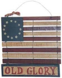 Patriotic Decor 21512-Mini Old Glory Wood Flag