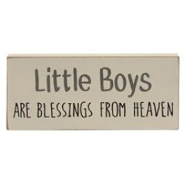 34436 Farmhouse Little boys are blessings from heaven wood block