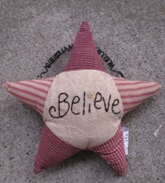 Primitive Decor GF181-Believe Star Hanging Ornament