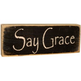 12563 - Say Grace Wood Primitive Block