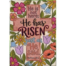 72M9W55400 He Has Risen Garden Flag double sided