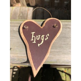 9003H- Hugs wood heart 