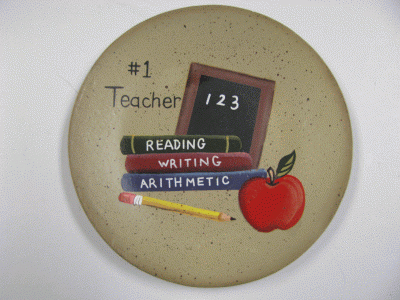 NEW-8  #1 Teacher wood Plate 