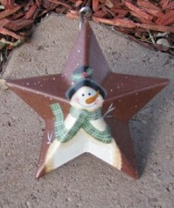 Snowman Green Scarf-Metal Christmas Ornament OR202