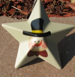 Snowman Christmas Ornament OR209 - Snowman Top Hat Metal  