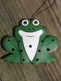  Christmas Ornament OR-327 Frog  Tin