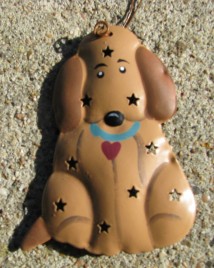 OR-329 Dog 3D tin punched ornament