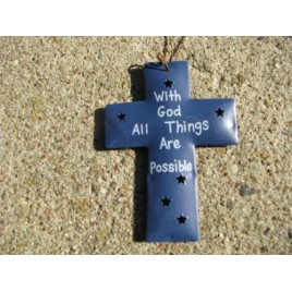 OR-340-With God All Things Possible Metal Christmas Ornament