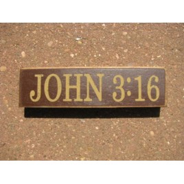 PBW975R - John 3:16 wood block 