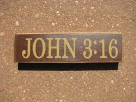 PBW975R - John 3:16 wood block 