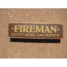 PBW990R - Fireman Duty and Sacrifice Wood Block 
