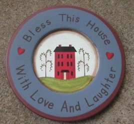 RPM22 - Bless This House with love and laughter wood plate