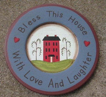 RPM22 - Bless This House with love and laughter wood plate