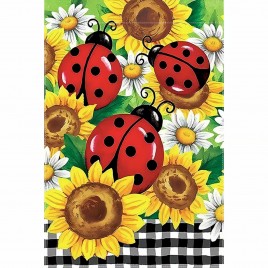 72M5650571 Charming Sunflower and Ladybug Garden Flag- Double-sided Polyester 72M5650571 Charming Sunflower and Ladybug Garden Flag- Double-sided Polyester