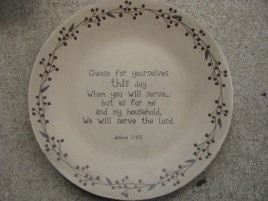 Primitive Wood Plate 32139-Serve the Lord  