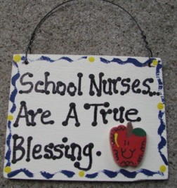 Teacher Gifts SW40 Wood Sign School Nurses are a True Blessing 