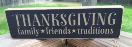 T1996 Thanksgiving Family * Friends * Traditions Wood Block