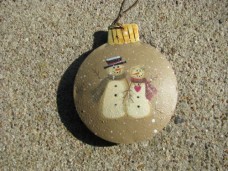 Snowman Ornament OR-518 Mr/Mrs. Snowman Ball Metal  