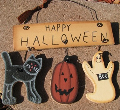 Halloween Decor 1135 Halloween-Pumpkin Ghost Cat