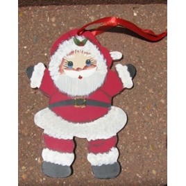 1161 - Little Boy Santa Wood Christmas Ornament
