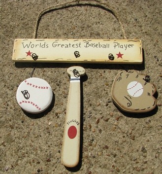  1200C  Worlds Greatest Baseball  Player wood sign