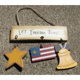 1243 - Let Freedom Ring Wood Sign