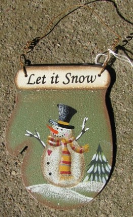  1394 - Let It Snow Green -Metal ornament