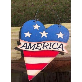 wd1619 - America wood Heart 