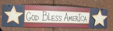 Patriotic Wood Sign 465 - God Bless America 