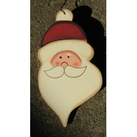 73 - Santa Face Wood Christmas Ornament