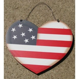 84 - Patriotic wood heart 