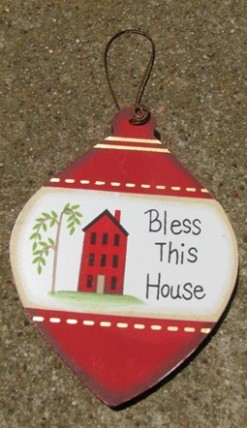 Wood Christmas Ornament wd857 - Bless This House 