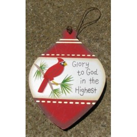  Wood Christmas Ornament wd855 - Glory to God in the Highest