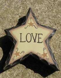 Primitive Wood wd904 -  Love Free Standing Star 