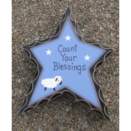 Primitive Wood WD905 - Count Your Blessings Standing Star 