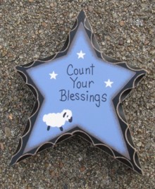 Primitive Wood WD905 - Count Your Blessings Standing Star 
