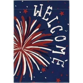 77M9353066 Patriotic Welcome with Floral Daisy double sided