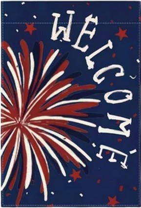77M9353066 Patriotic Welcome with Floral Daisy double sided 77M9353066 Patriotic Welcome with Floral Daisy double sided